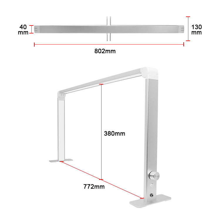 Multi-Functional Nail Manicure Light LED Table Lamp for Nail Tech 3 Color Mode Stepless Brightness Dimmable