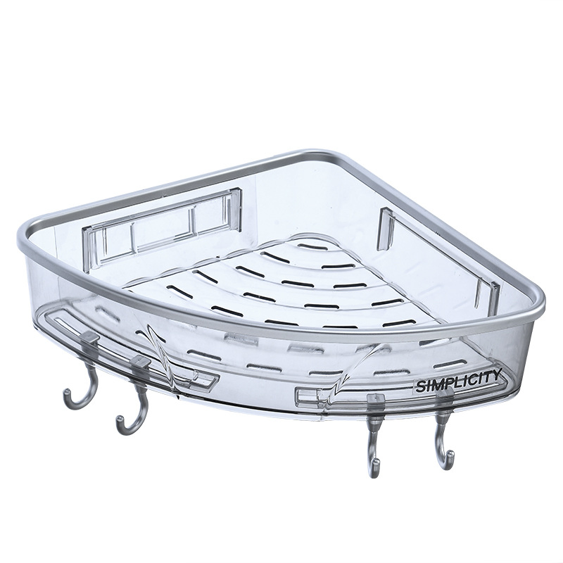 Punch-Free Corner Shelf Toilet Wash Rack Bathroom Seamless Wall-Mounted Tripod Storage Rack
