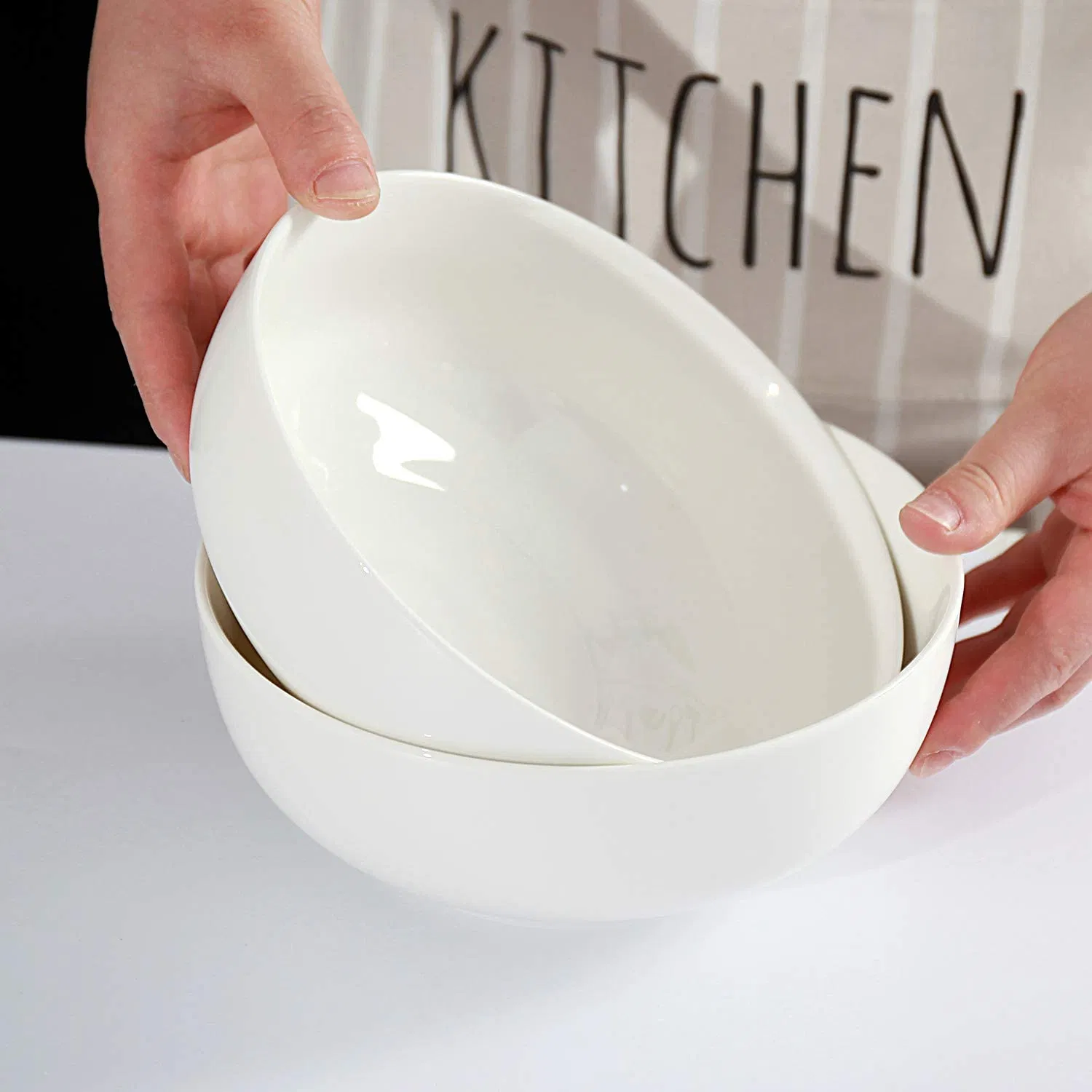 High Quality Nordic Roast Bowl with Handle Noodle Bowl Ceramic Salad Bowl