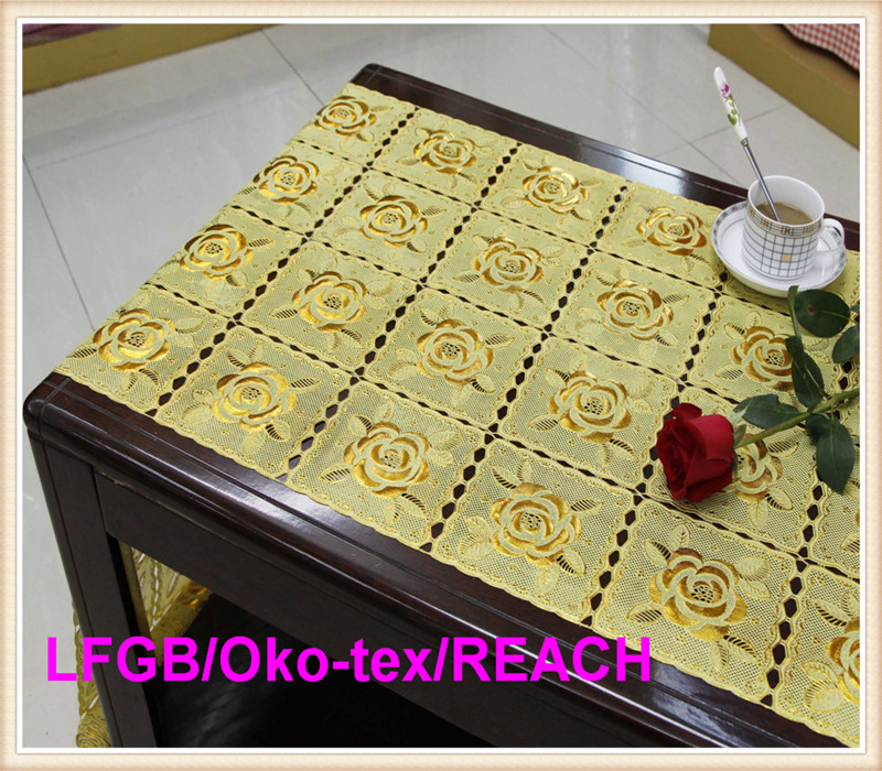 50cm *20m PVC Gold Long Lace Tablecloth