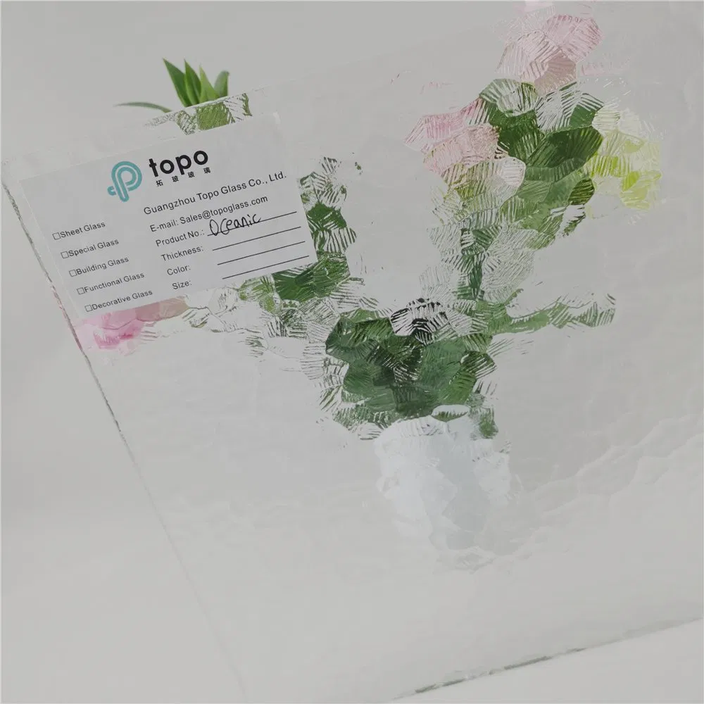 8mm Guangzhou Translucent and Not See-Through Oceanic Pattern Glass (CP-TP)