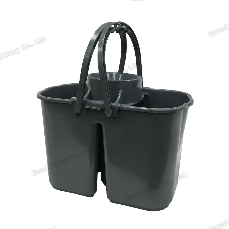 15L Floor Mops Cleaning Floor Bucket Gray Double Mop Bucket Plastic Mop with Bucket