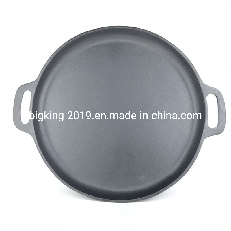 Smooth Surface Large Preseasoned Cast Iron Nonstick Round Pizza Pan
