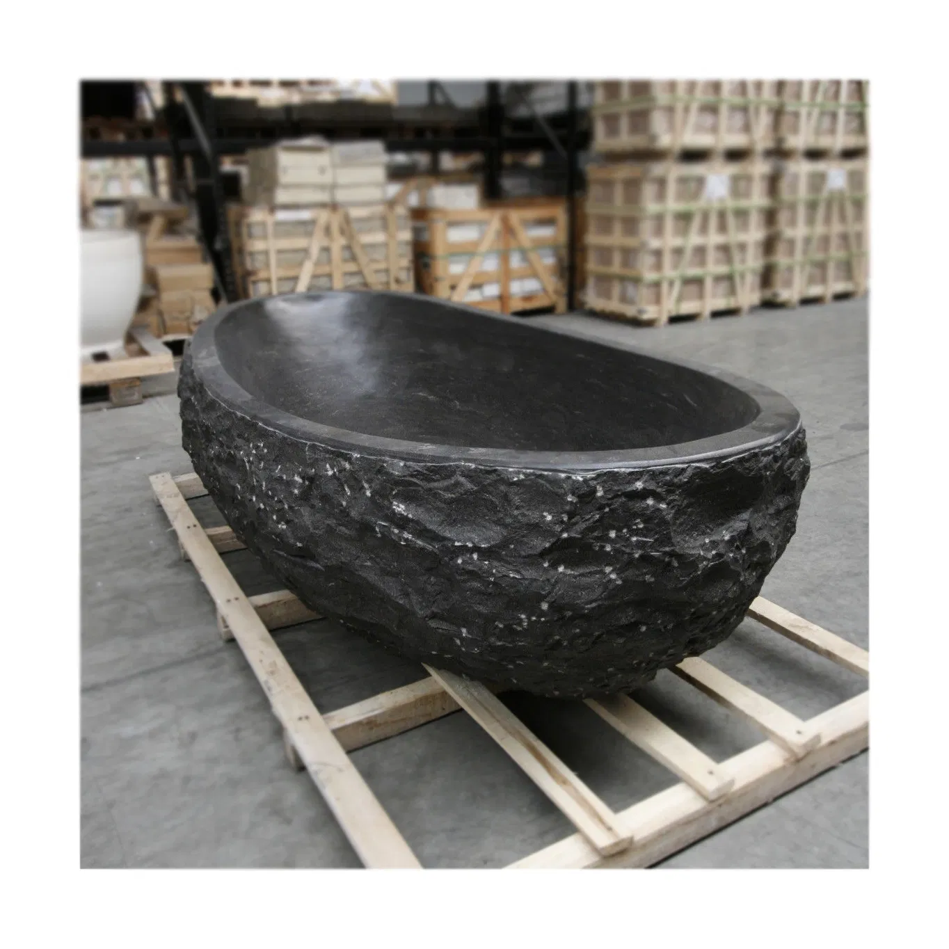 Natural Marble Stone Customized Oval Simple Freestanding Bathtub