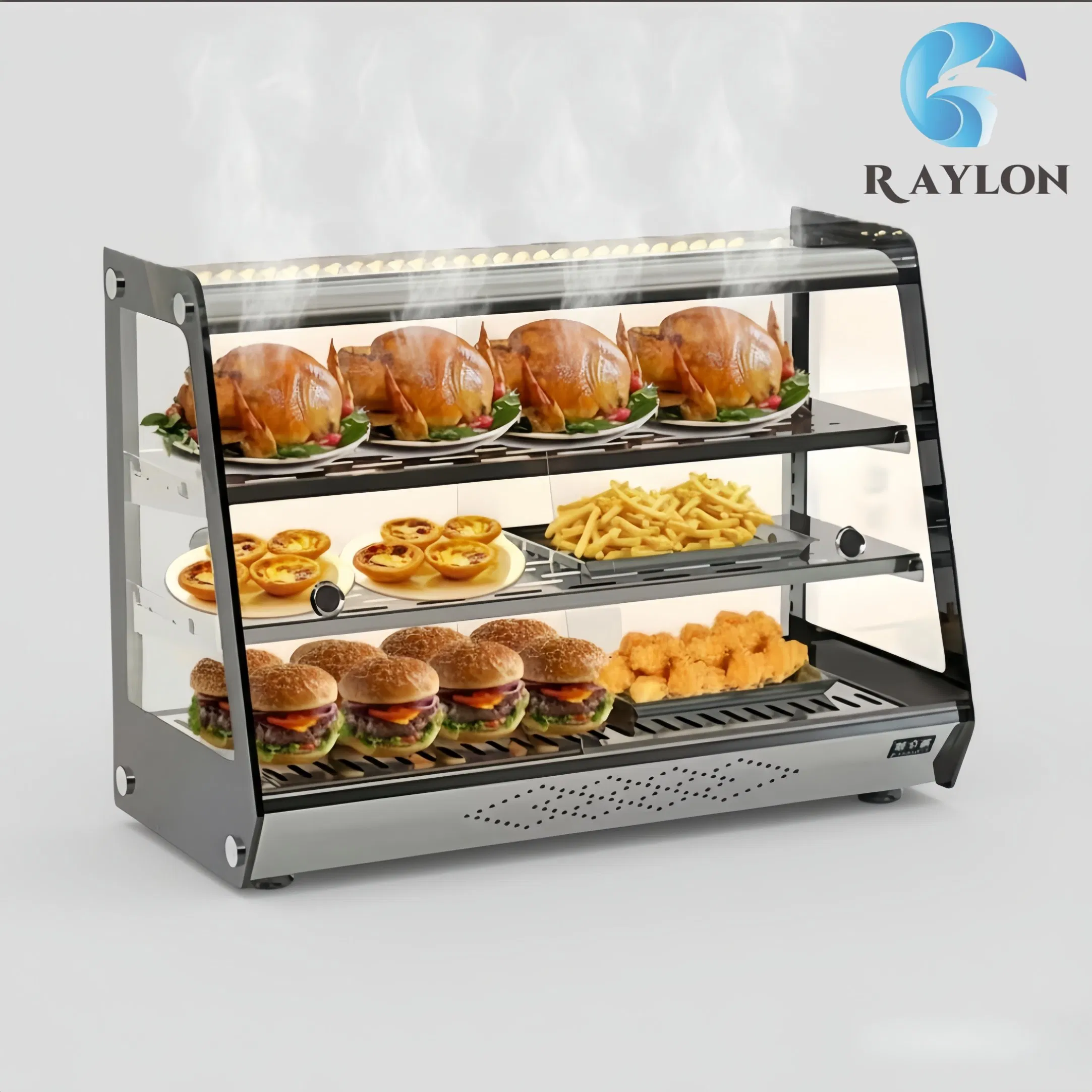 Stainless Steel Commercial Heated Display Cabinet for Food Court