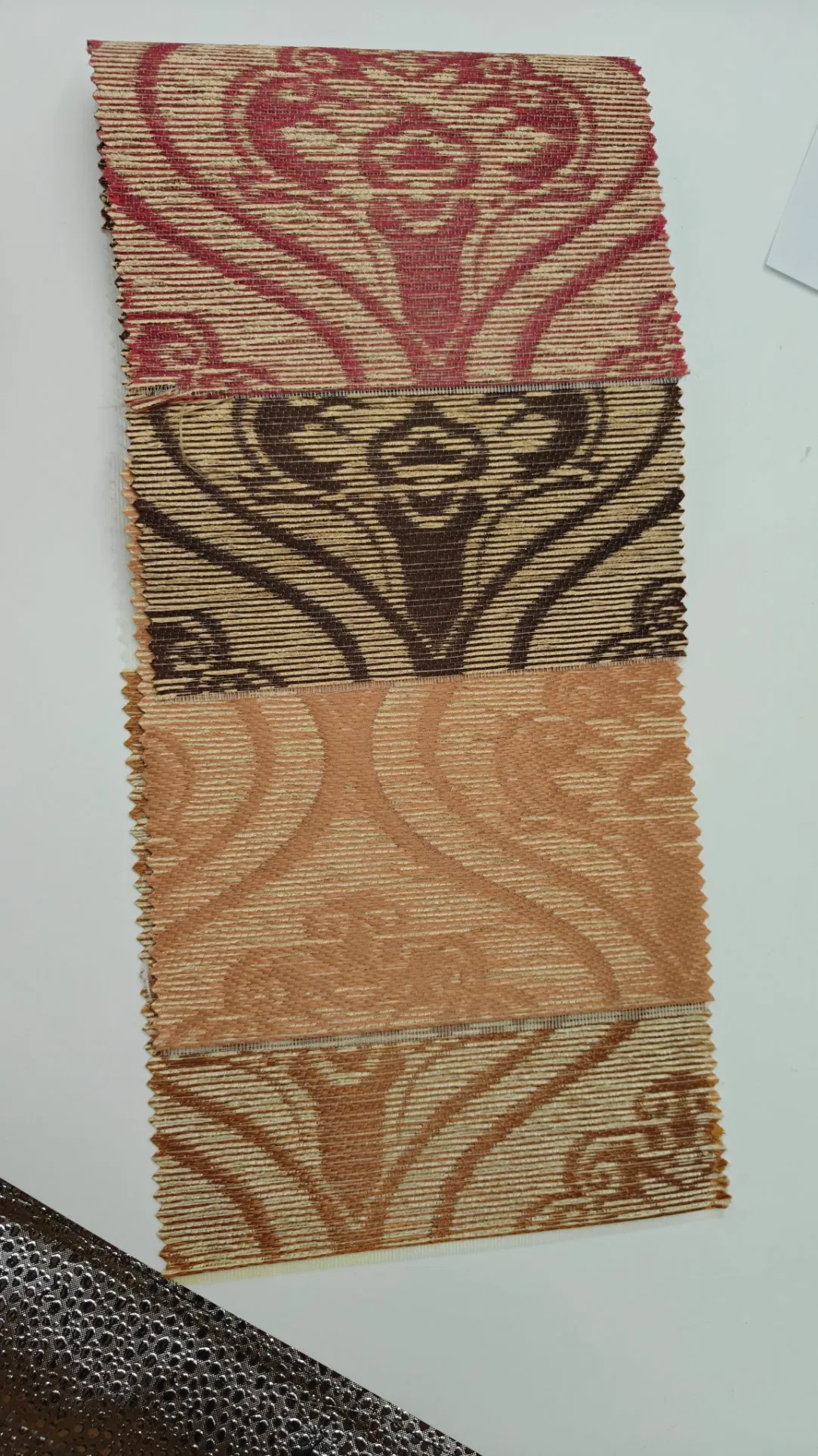 Elegant Beige Zebra Blinds with Leaf Embroidery Design