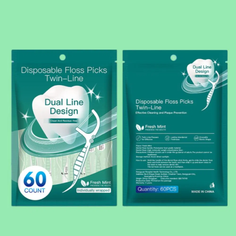 Одноразовые зубные нити с двойной нитью, 100 шт