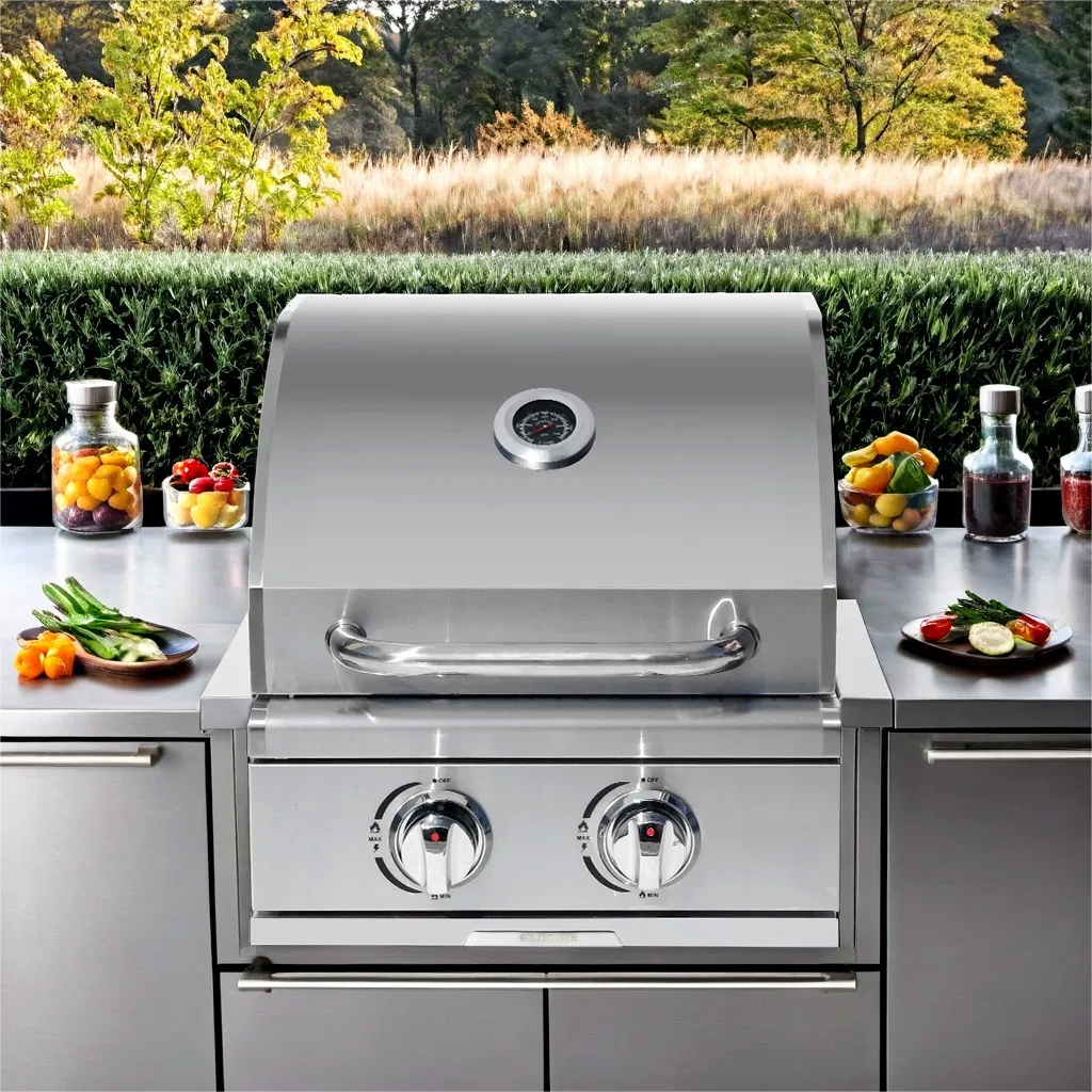 Premium 430 Stainless Steel Outdoor Gas Grill with Two Burners