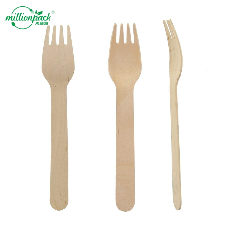Premium Natural Wood Fork Biodegradable Disposable Cutlery Party and Restaurant