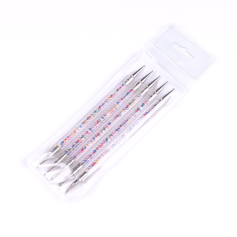 Salon Pearl Pole Double Head Point Diamond Nail Art Dotting Nail Brush
