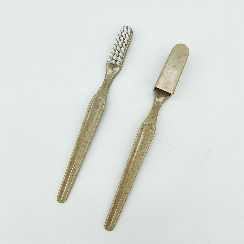 Cheapest Disposable Hotel Amenities Wheat Straw Toothbrush with Cap