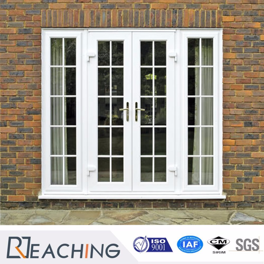 Grid French Style UPVC Casement Door Glass Door with Brand Hardware