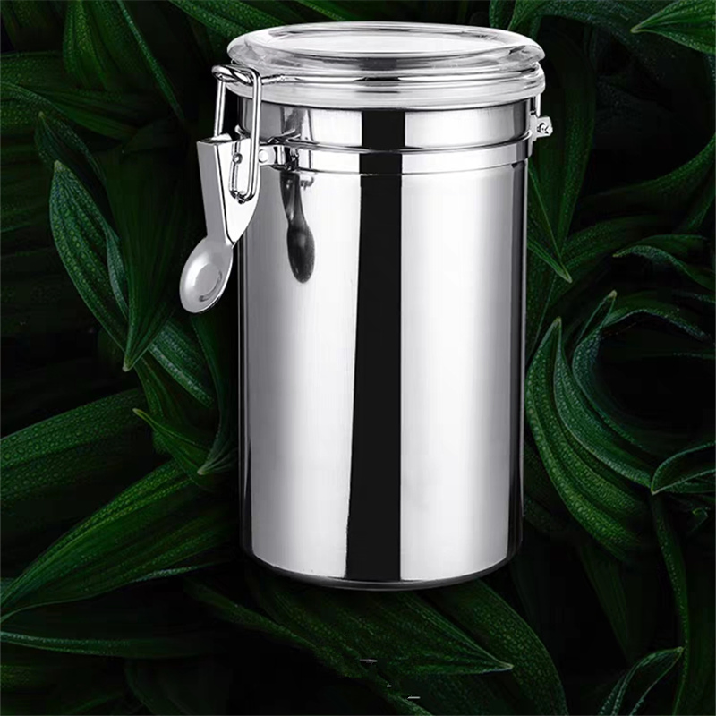 Sealed Stainless Steel Tea Suagr Coffee Bean Snack Storage Jar