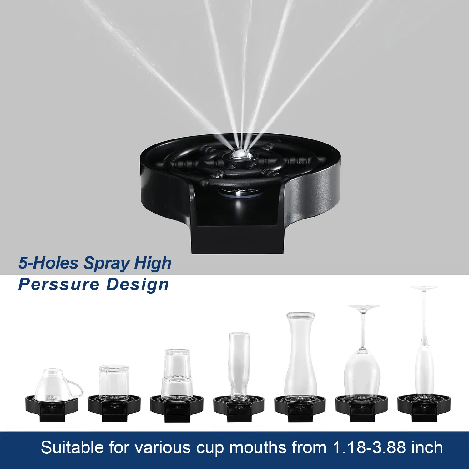 Aquacubic Quick Bar Glass Rinser ABS Kitchen Sink Automatic Flushing Device