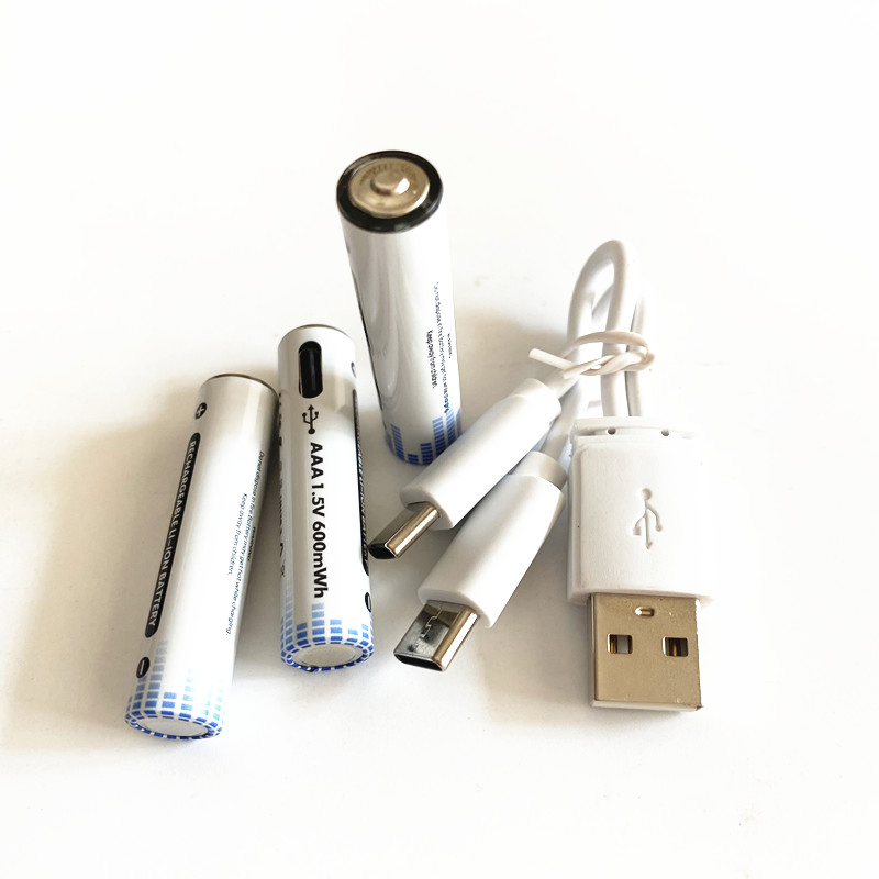 OEM 1500mwh Type C Port USB 1.5V AAA Lithium Rechargeable Battery