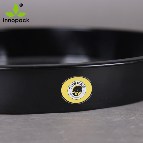 Custom Printed Black Round Tin Tray