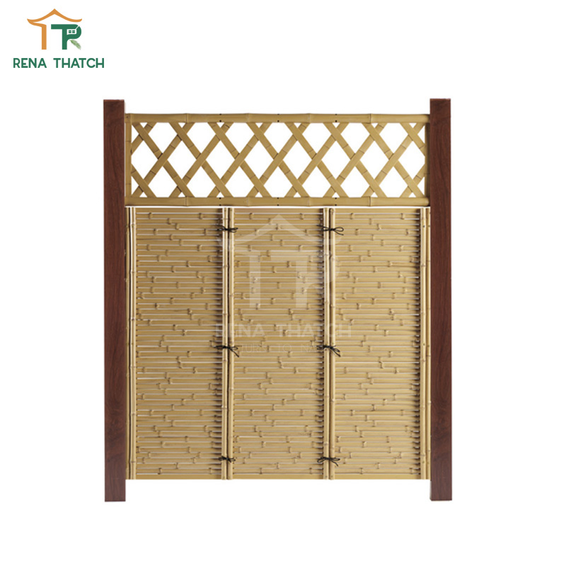 Wholesale Outdoor Artificial Bamboo Fence Plastic Bamboo Screen Faux Bamboo Privacy Fence Around Pool Attached to Chain Link