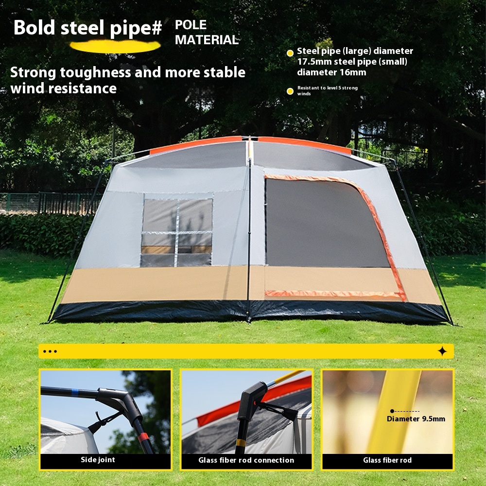 Палатка туристическая 2-комнатная водонепроницаемая оксфорд семейная с тамбуром
