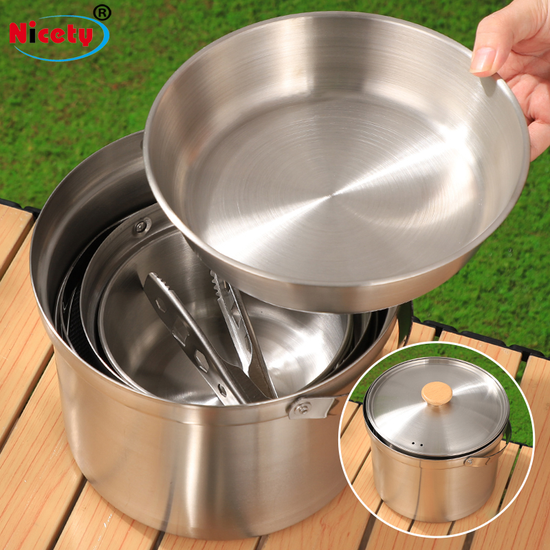 Портативный набор посуды для кемпинга, 10 предметов