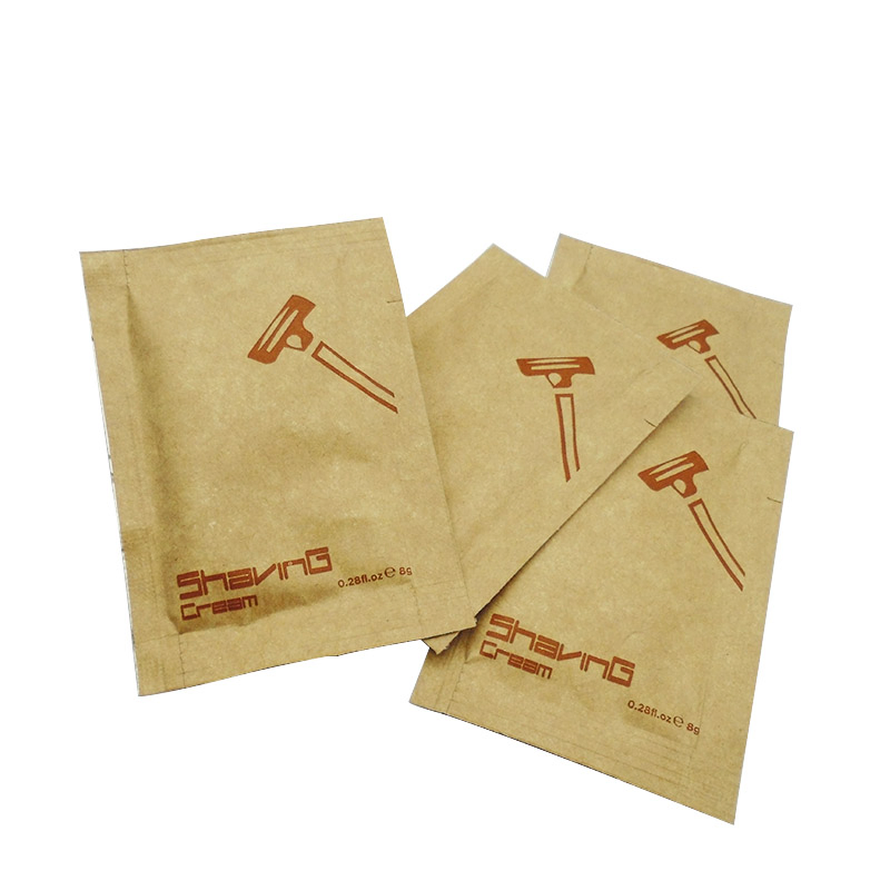 Eco Friendly Kraft Paper Sachet Disposable Hotel Travel Man Beard Shaving Creams