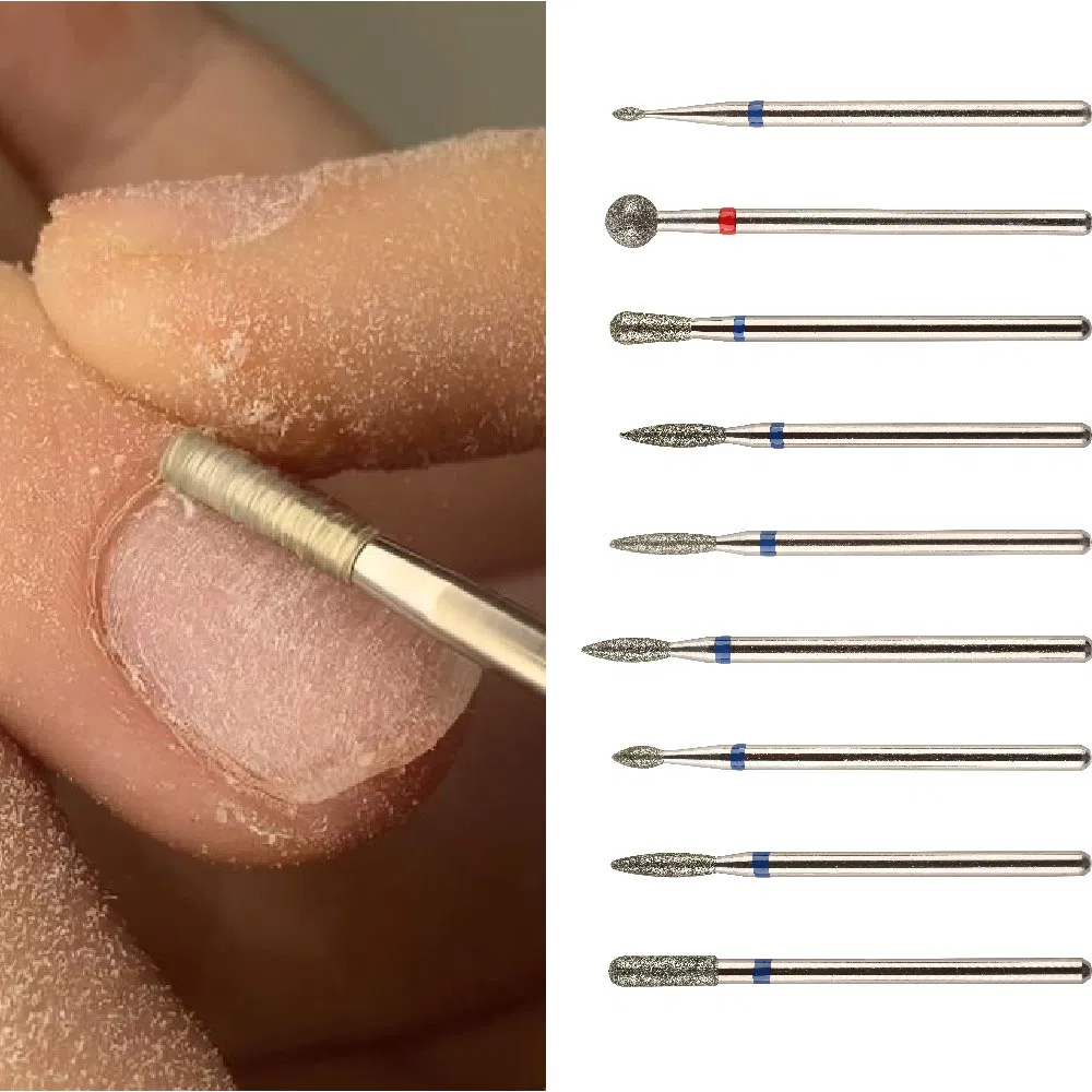 5mm Cone Shape Red Blue Diamond Nail Drill Bit