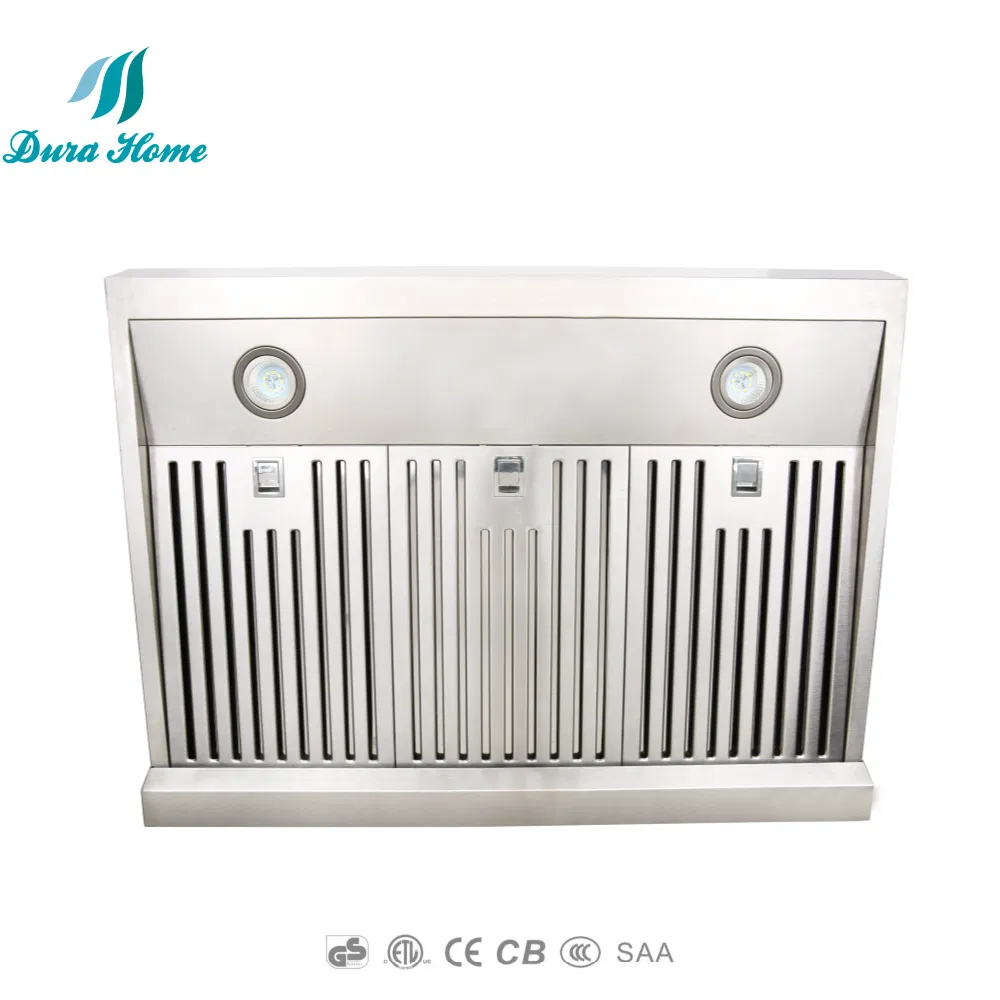 Sleek Black Kitchen Range Hood, 55dB Noise Level, 900 Cfm Power