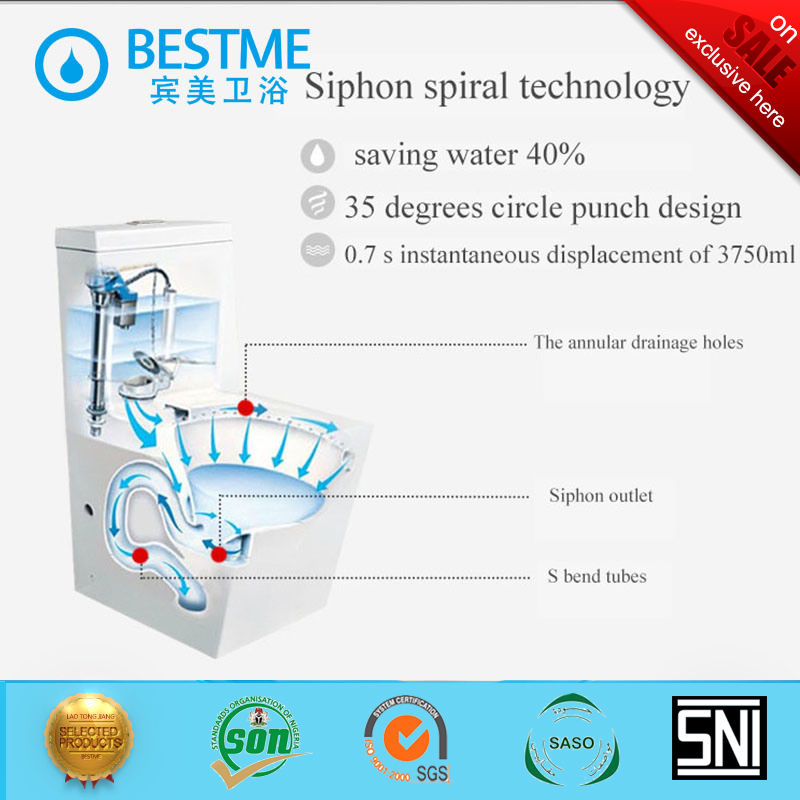 Factory Supply Bathroom Accessories Ceramic Water Closet Toilet (Bc-2020)