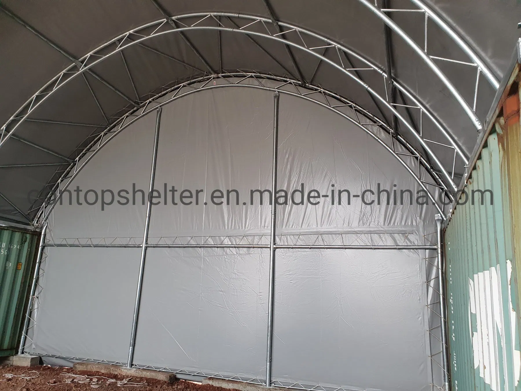 Industrial Outdoor Storage Prefab Steel Structure Dome Shelter for Containers