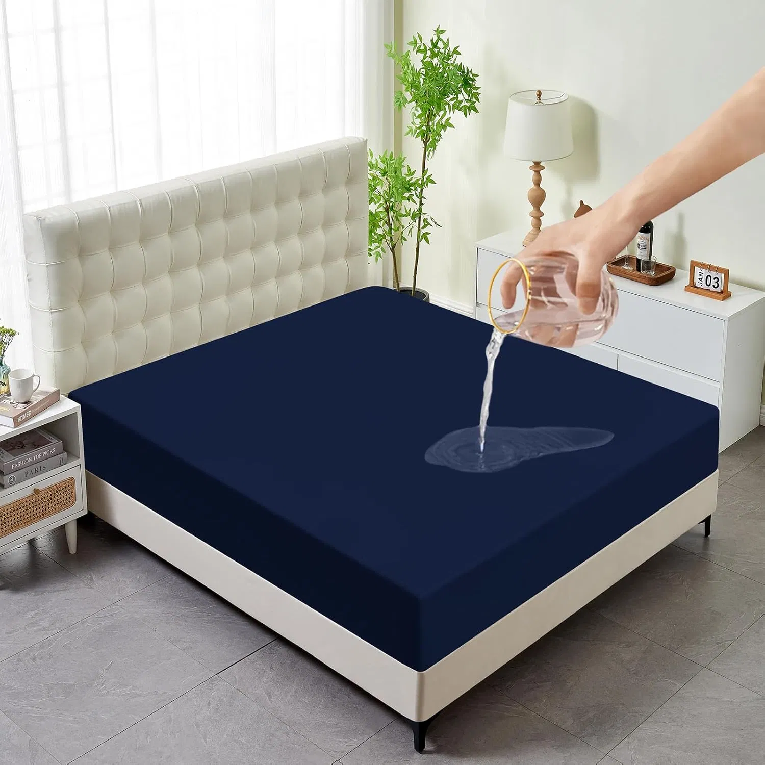 Premium Soft Polyester Mattress Protector - 100% Waterproof & Breathable