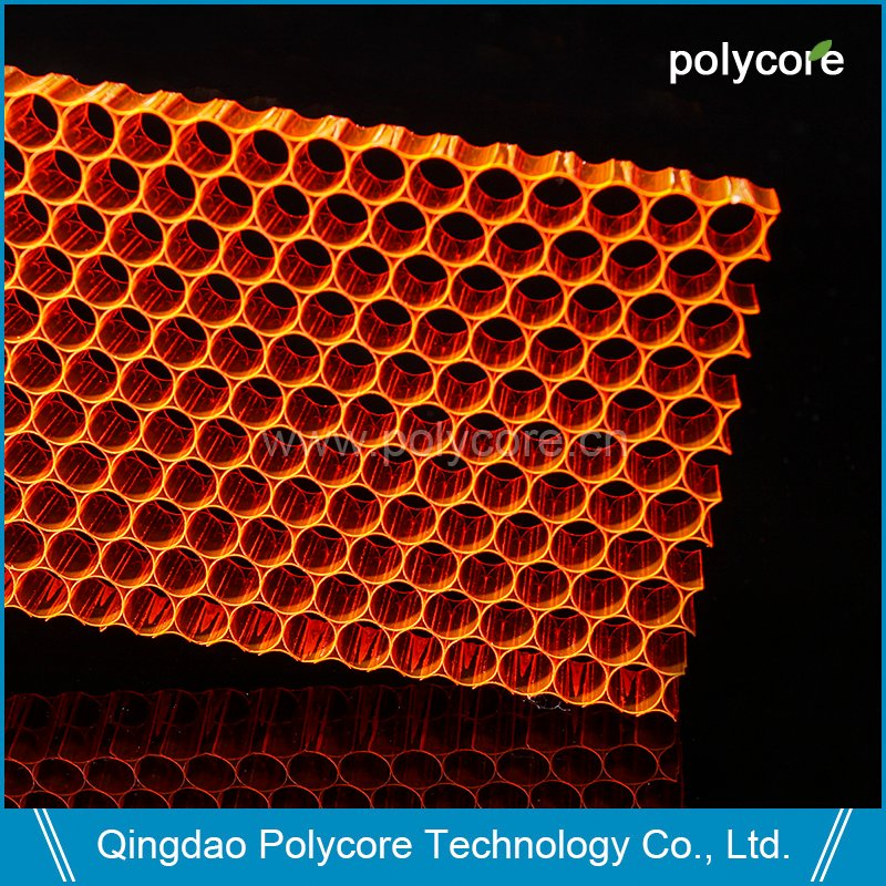 Colorful PC Honeycomb Core in Building Glass