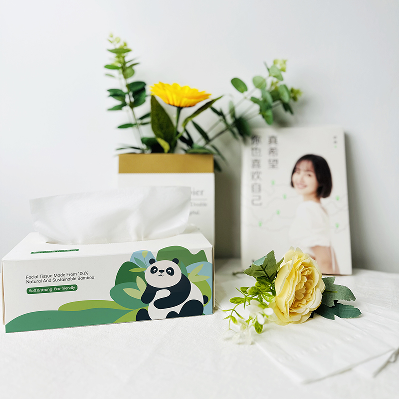 Wet Strength Technology Portable Tissues The Bamboo Fiber Facial Tissue Paper Napkin Box