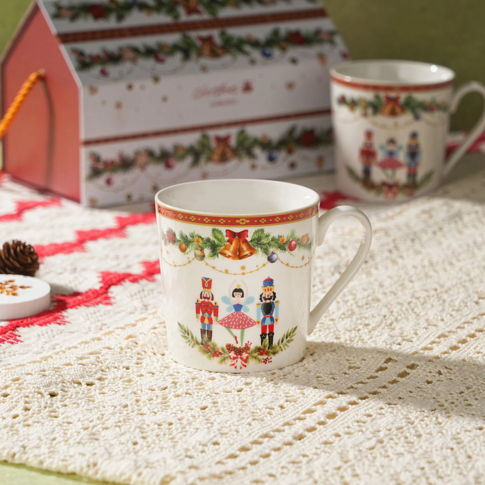 Wholesale Factory Supplier Porcelain Cup Christmas Ceramic Tea Coffee Mug Set