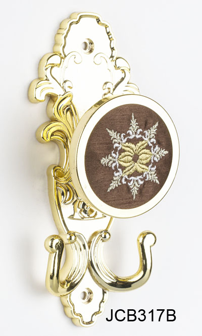 Elegant Zinc Alloy Double Wall Hook for Curtains and Drapes