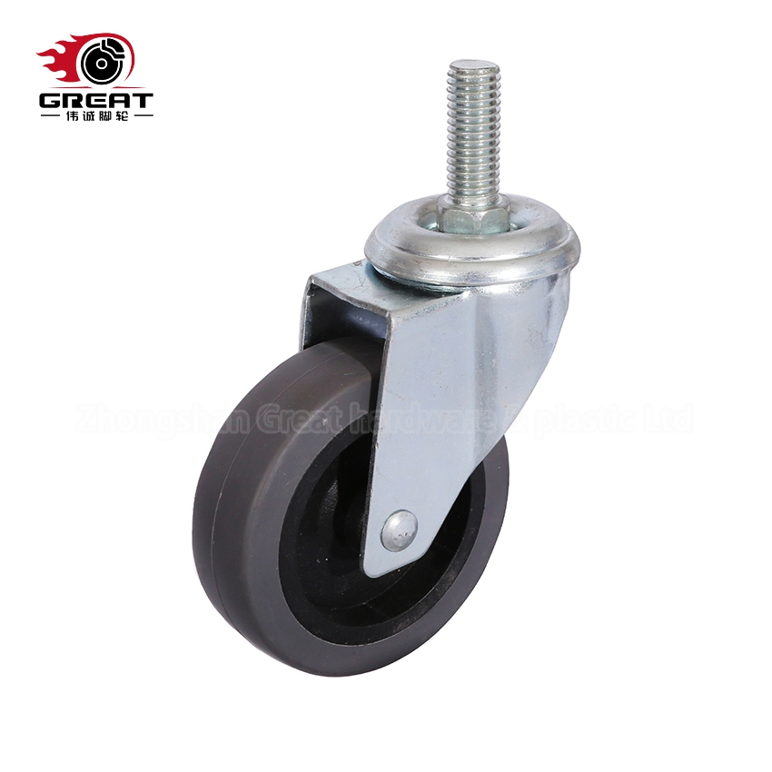 Circlip Fork Trolley Wheel Caster TPR Wheel Swivel Brake Caster Wheel