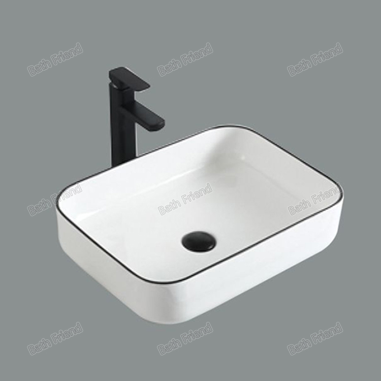 Прямоугольная керамическая раковина для ванной