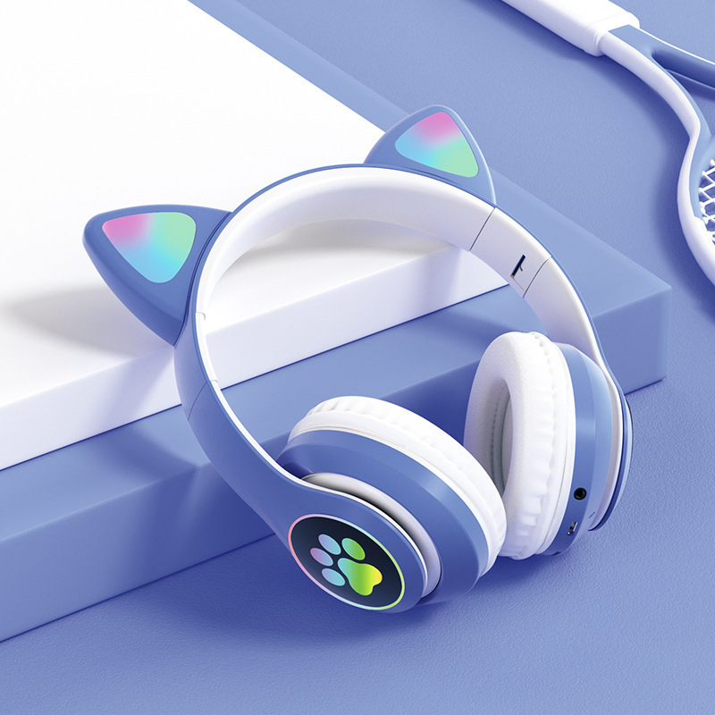 Детские наушники с кошачьими ушками, Bluetooth 5.0, шумоподавление