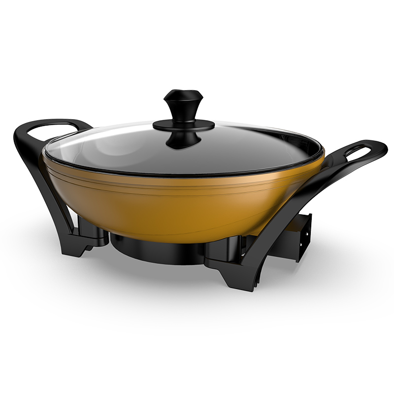 Kitchenware Multifunction Electric Grill Cooker Stir-Fried Compact Hot Plate Fry Pan Cooking Pot Marble Coating
