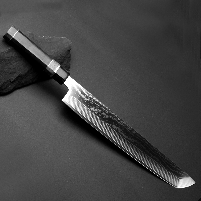 Kitchen Cutlery Damascus Pattern Japanese Kitchen Knives for Filleting Fish Meat with Sheat