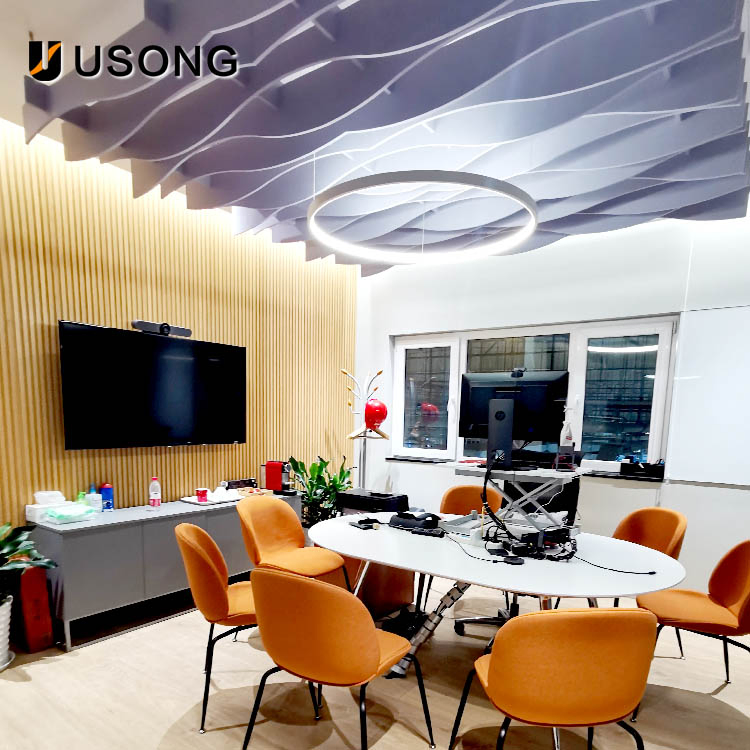 Factory Zhifa's Latest Design Polyester Fiber Environment-Friendly Wave Ceiling