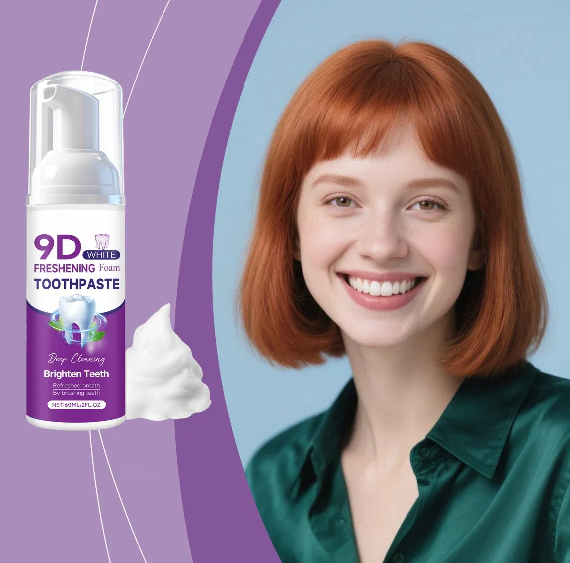 Online Wholesale and Retail Purple Tooth Whitening Toothpaste Brighten Teeth Cleans Stains and Relieves Bad Breath