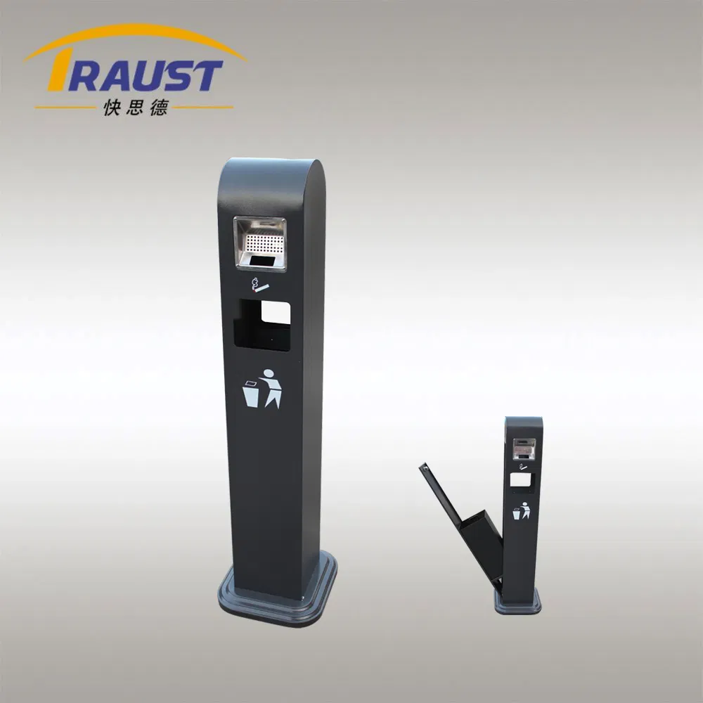 Premium Outdoor Trash Bin with Ashtray and Cigarette Disposal