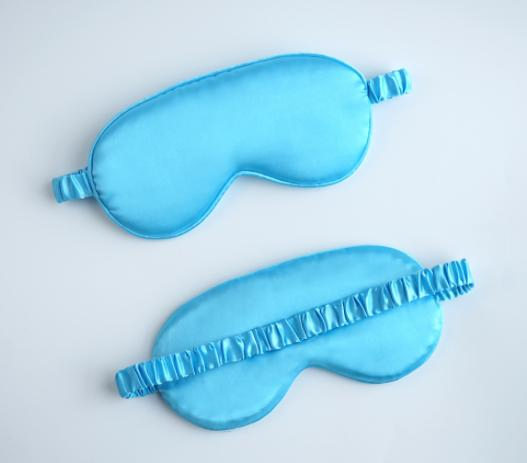 Wholesale Solid Color Eye Sleeping Mask Polyester Imitated Silk Eyeshade for Travel