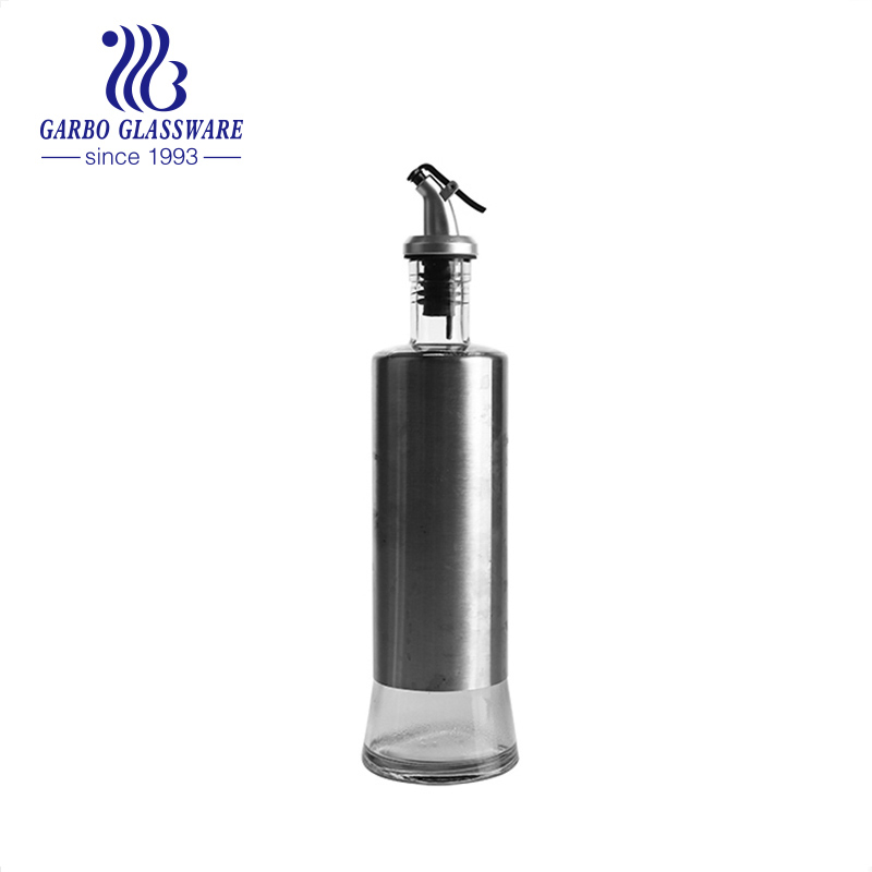 Wholesale Kitchenware Stainless Steel Leakproof Oil Bottle Jar High-Quality Olive Oil Bottle with Lid for Kitchen Table (GB46350500GY)