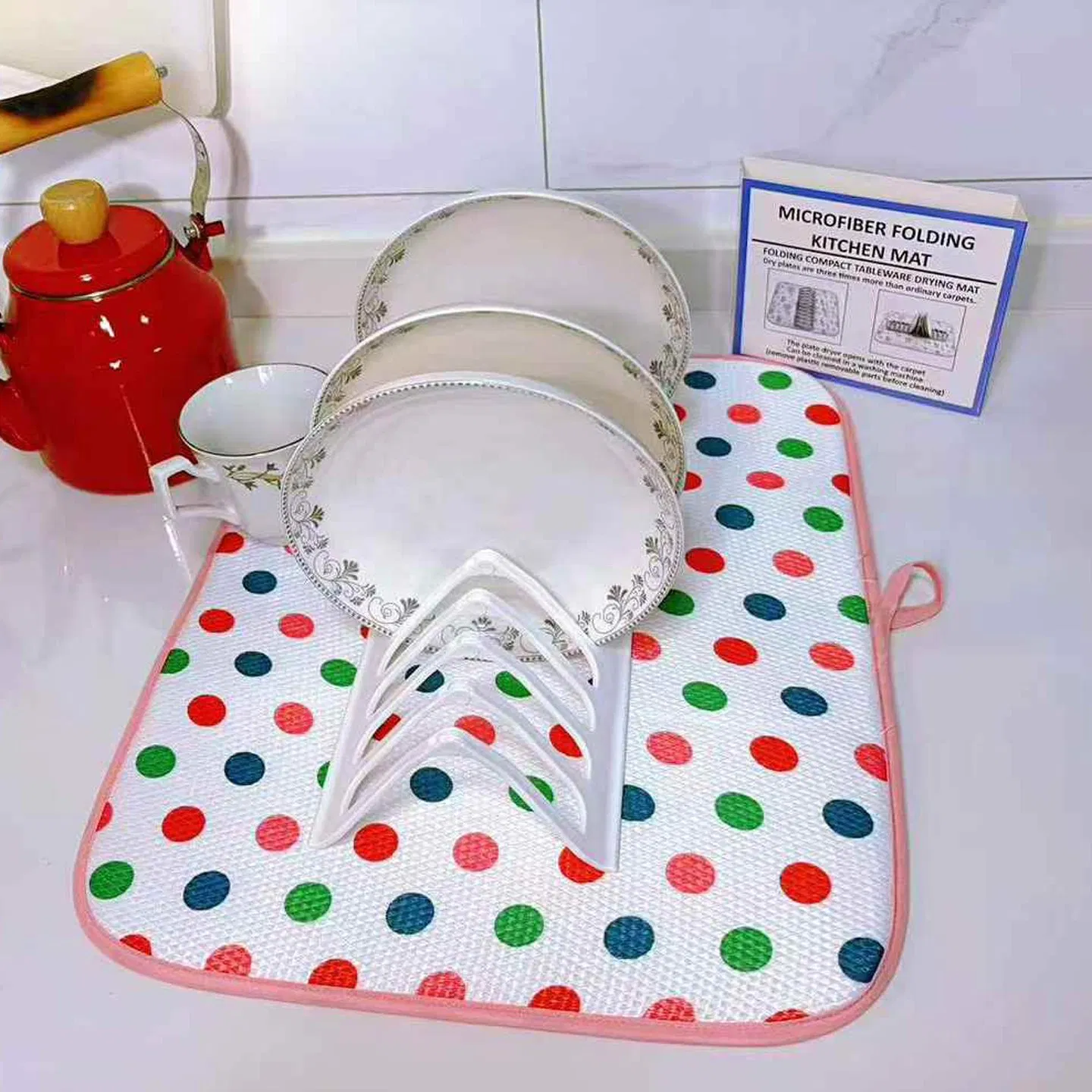 Коврик для сушки посуды, абсорбирующий, микрофибра