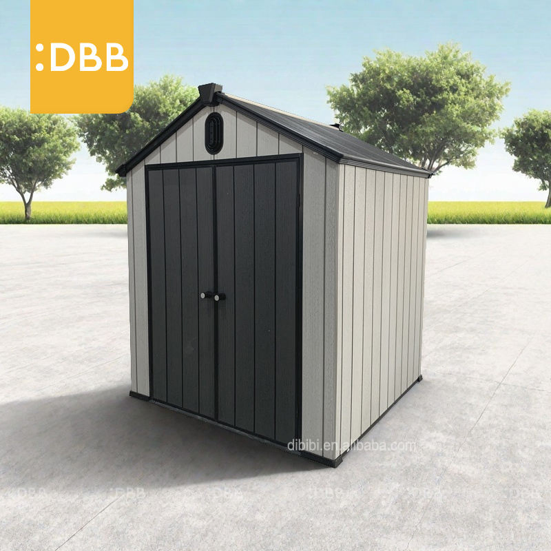 Best Price 6FT Gable Garden Storage Shed Home Environmentally Friendly PP Plastic Mobile Double Door Gardening Supplies
