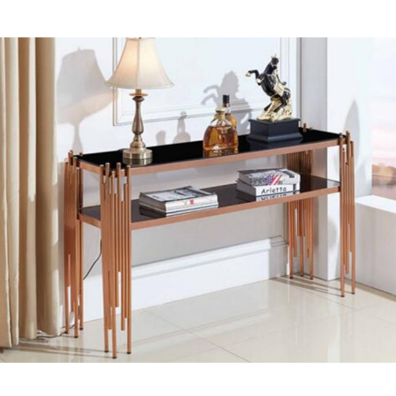 Hotel Side Table Wedding Party Electroplating Gold Metal Round Glass Top Flower Stand Centerpiece