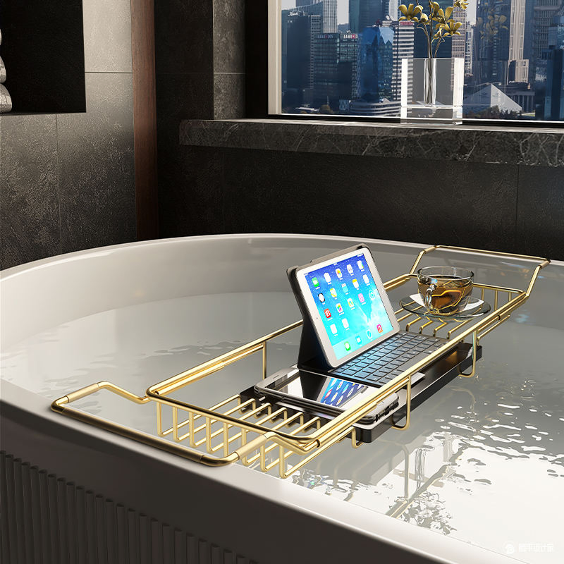 Simple Design Bathroom Accessories Bathtub Caddy Tray with Holder