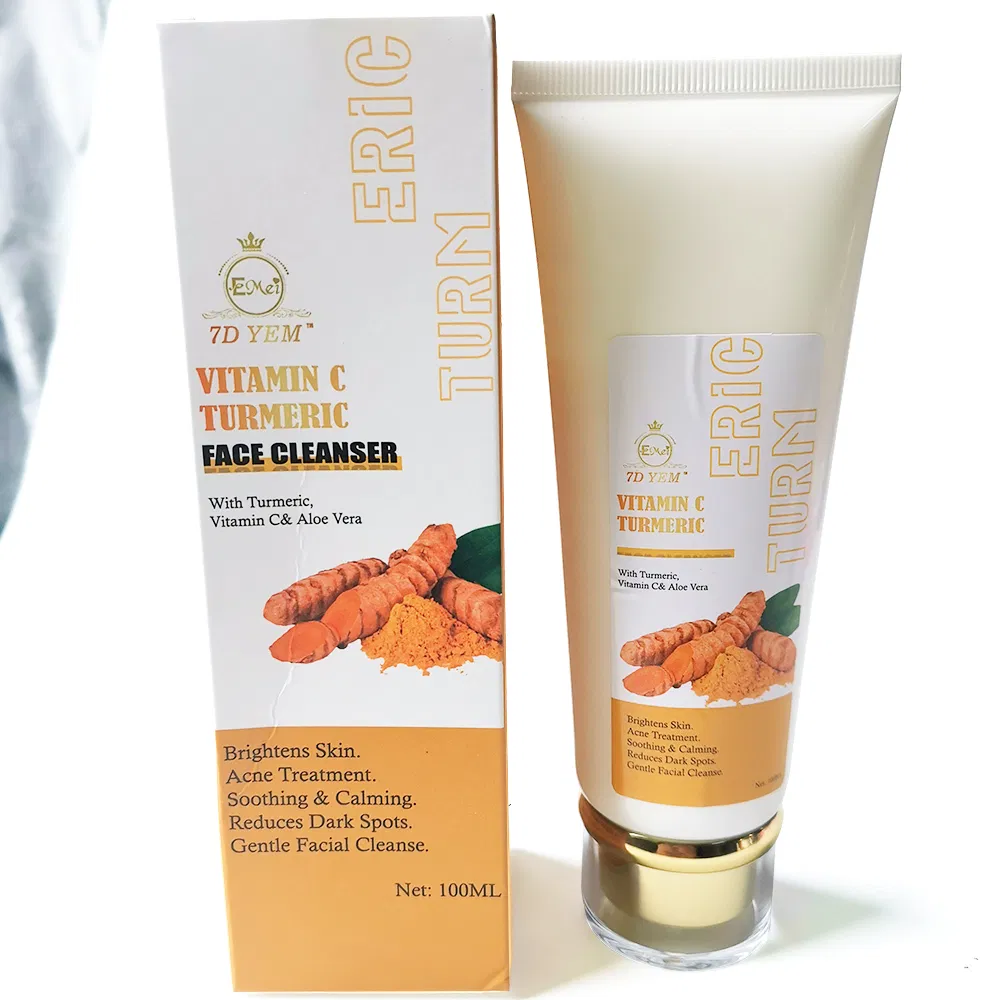 OEM Private Brand Organic Turmeric Face Cleanser Face Care Beauty Acne Removal Quick Cleaning Turmeric Face Cleanser Fade Spots