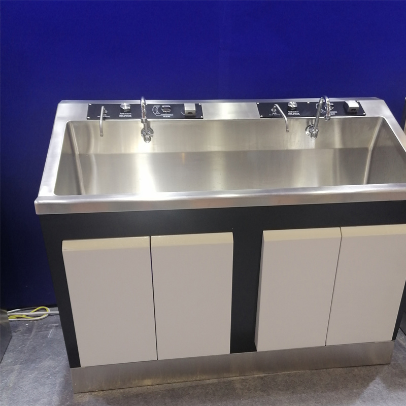 White and Black 304 Medical Stainless Steel Sensor and Knee Scrub Sink