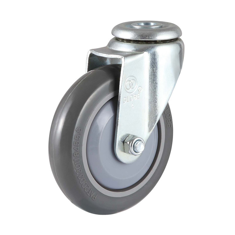 Transport Industrial Standard 75mm 100mm 125mm Swivel Bolt Hole PU Casters Wheel